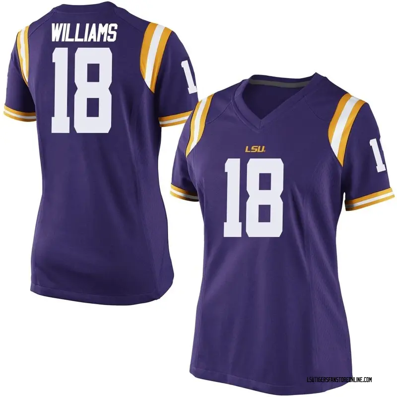 Replica Women's Josh Williams LSU Tigers Purple Football College Jersey