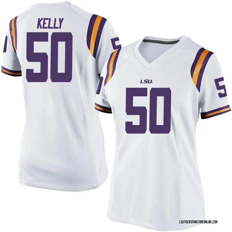 Replica Women's Kenzel Kelly LSU Tigers White Football College Jersey