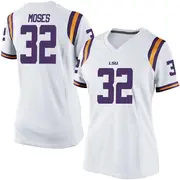 Replica Women's Keylan Moses LSU Tigers White Football College Jersey