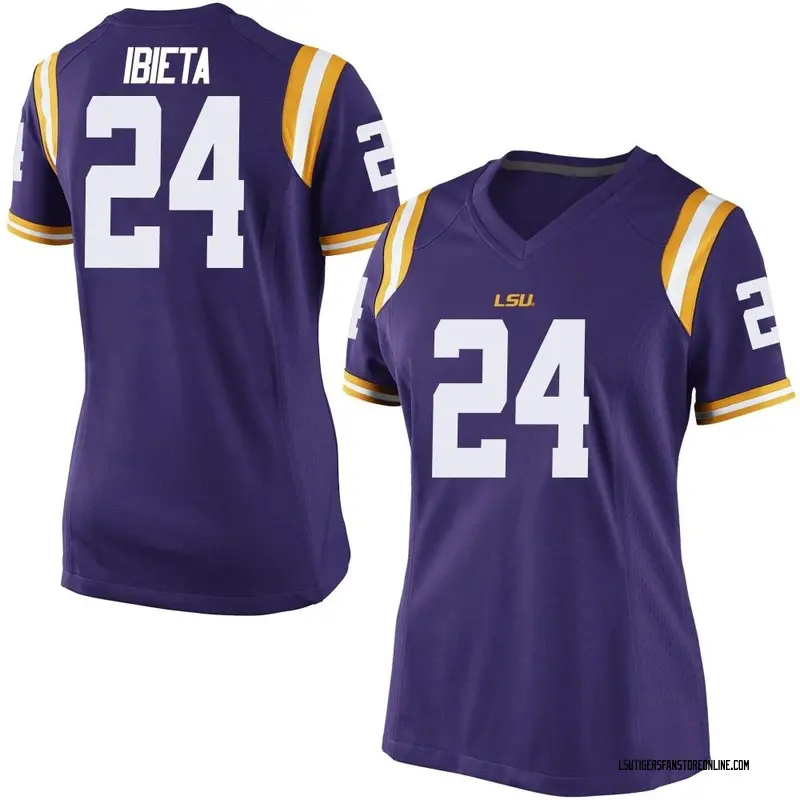 Replica Women's Landon Ibieta LSU Tigers Purple Football College Jersey