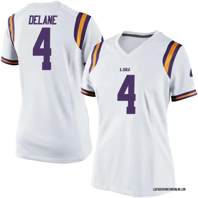 Replica Women's Mansoor Delane LSU Tigers White Football College Jersey