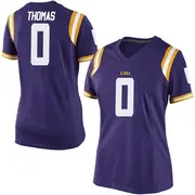 Replica Women's Zavion Thomas LSU Tigers Purple Football College Jersey
