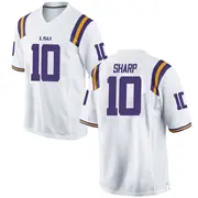 Replica Youth Bauer Sharp LSU Tigers White Football College Jersey