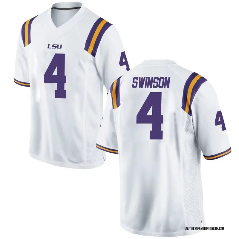 Replica Youth Bradyn Swinson LSU Tigers White Football College Jersey