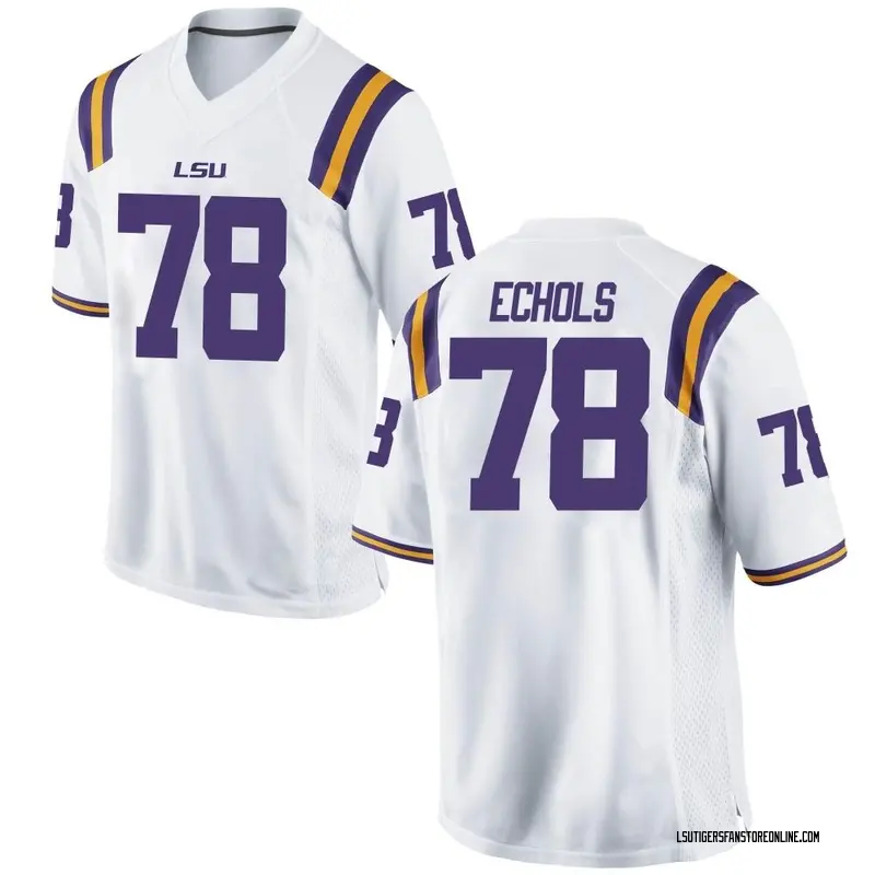 Replica Youth Coen Echols LSU Tigers White Football College Jersey