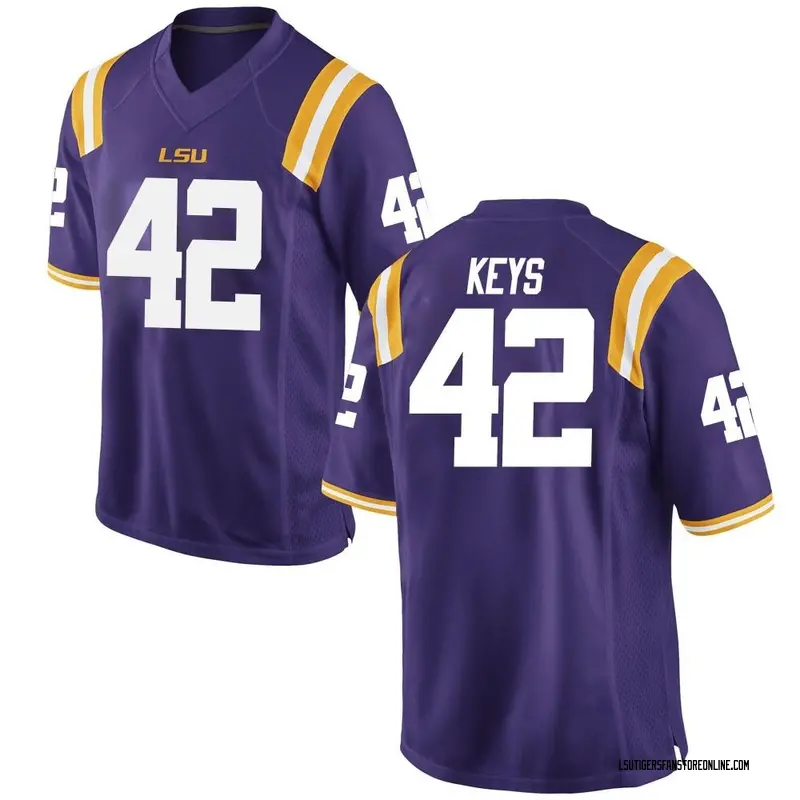 Replica Youth Davhon Keys LSU Tigers Purple Football College Jersey