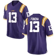 Replica Youth Joe Foucha LSU Tigers Purple Football College Jersey