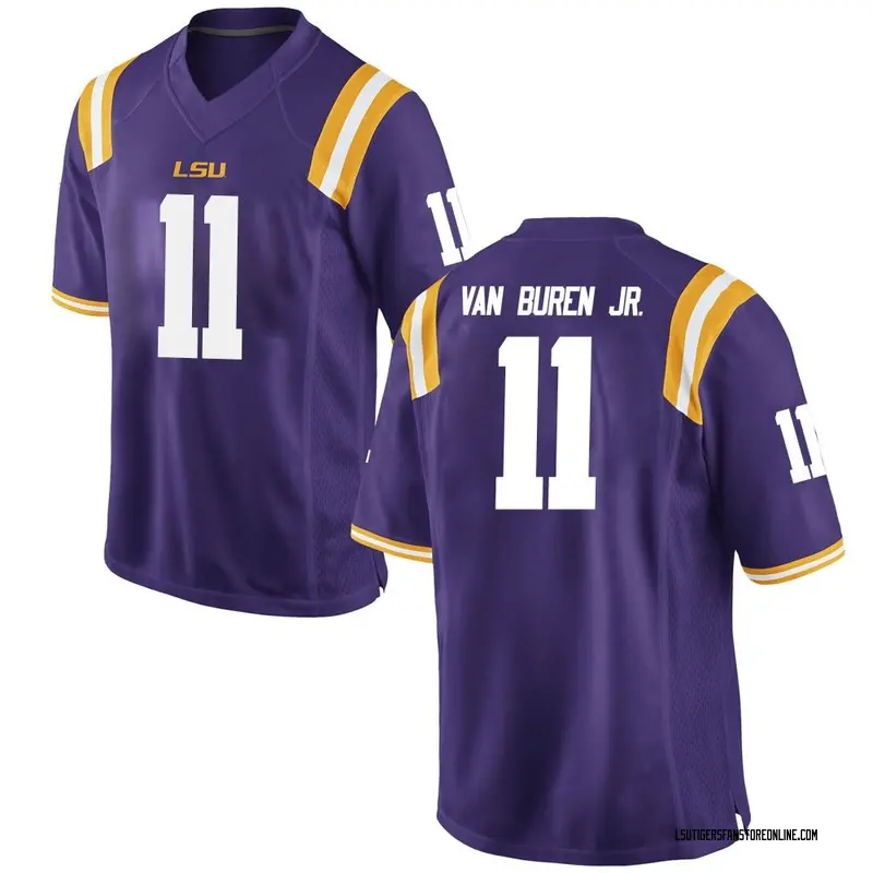 Replica Youth Michael Van Buren Jr. LSU Tigers Purple Football College Jersey
