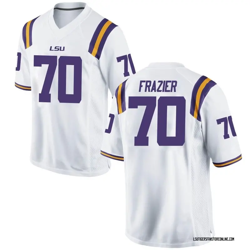 Replica Youth Miles Frazier LSU Tigers White Football College Jersey