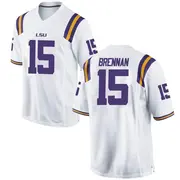 Replica Youth Myles Brennan LSU Tigers White Football College Jersey