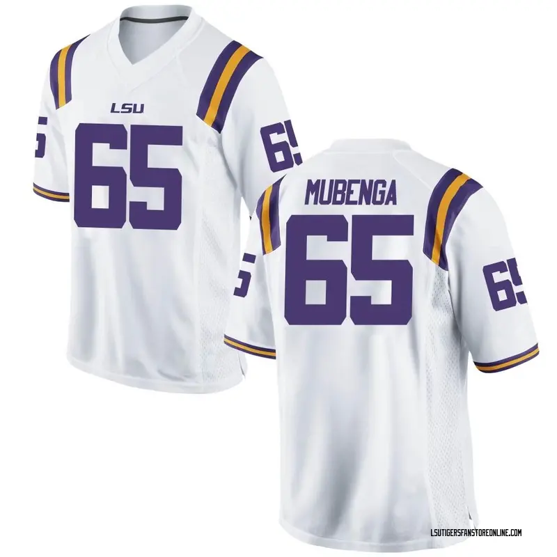 Replica Youth Paul Mubenga LSU Tigers White Football College Jersey