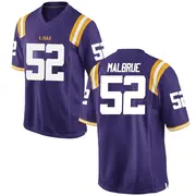 Replica Youth Princeton Malbrue LSU Tigers Purple Football College Jersey