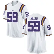 Replica Youth Tyler Miller LSU Tigers White Football College Jersey