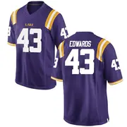 Replica Youth Ty'son Edwards LSU Tigers Purple Football College Jersey
