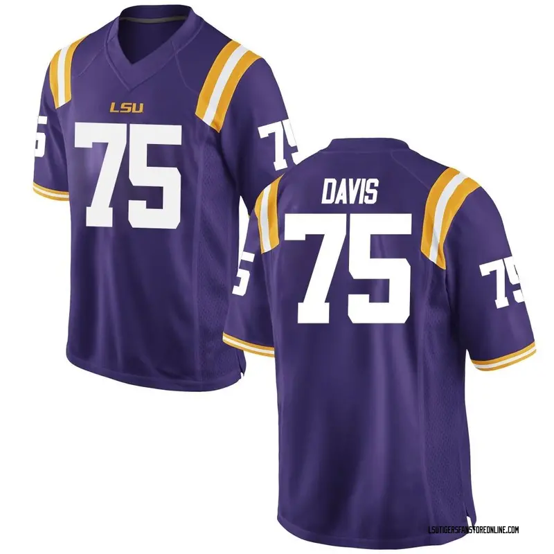 Replica Youth Weston Davis LSU Tigers Purple Football College Jersey